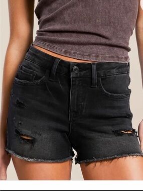 Buckle Black Vervet NWOT Mid-Rise Distressed Frayed Hem Jean Shorts